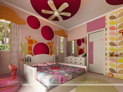 bedroom 3d interior children